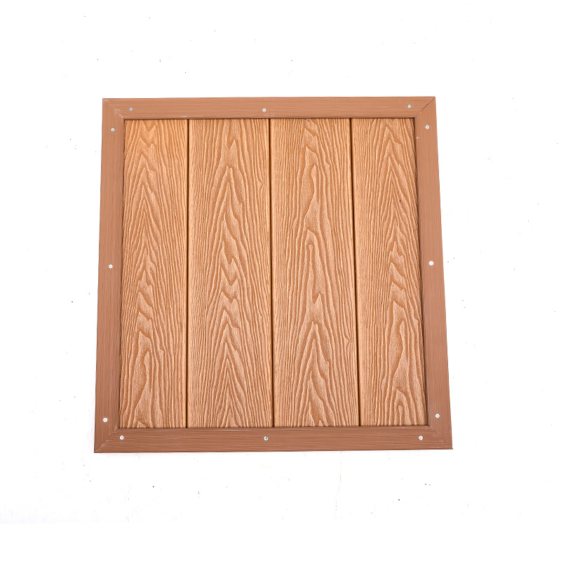 Round Hole Natural Color 3D Preging WPC Decking