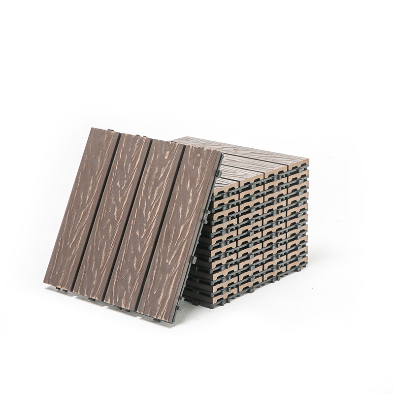 Wood Grain WPC Interlocking Deck Flis for hagebalkonger